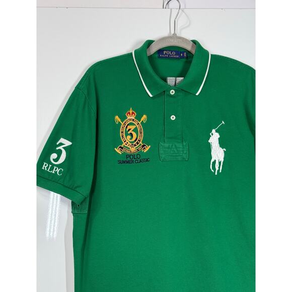 Ralph Lauren Polo Rugby Big Pony #3 Green Summer Vented Casual Preppy Mens Small - Picture 1 of 10